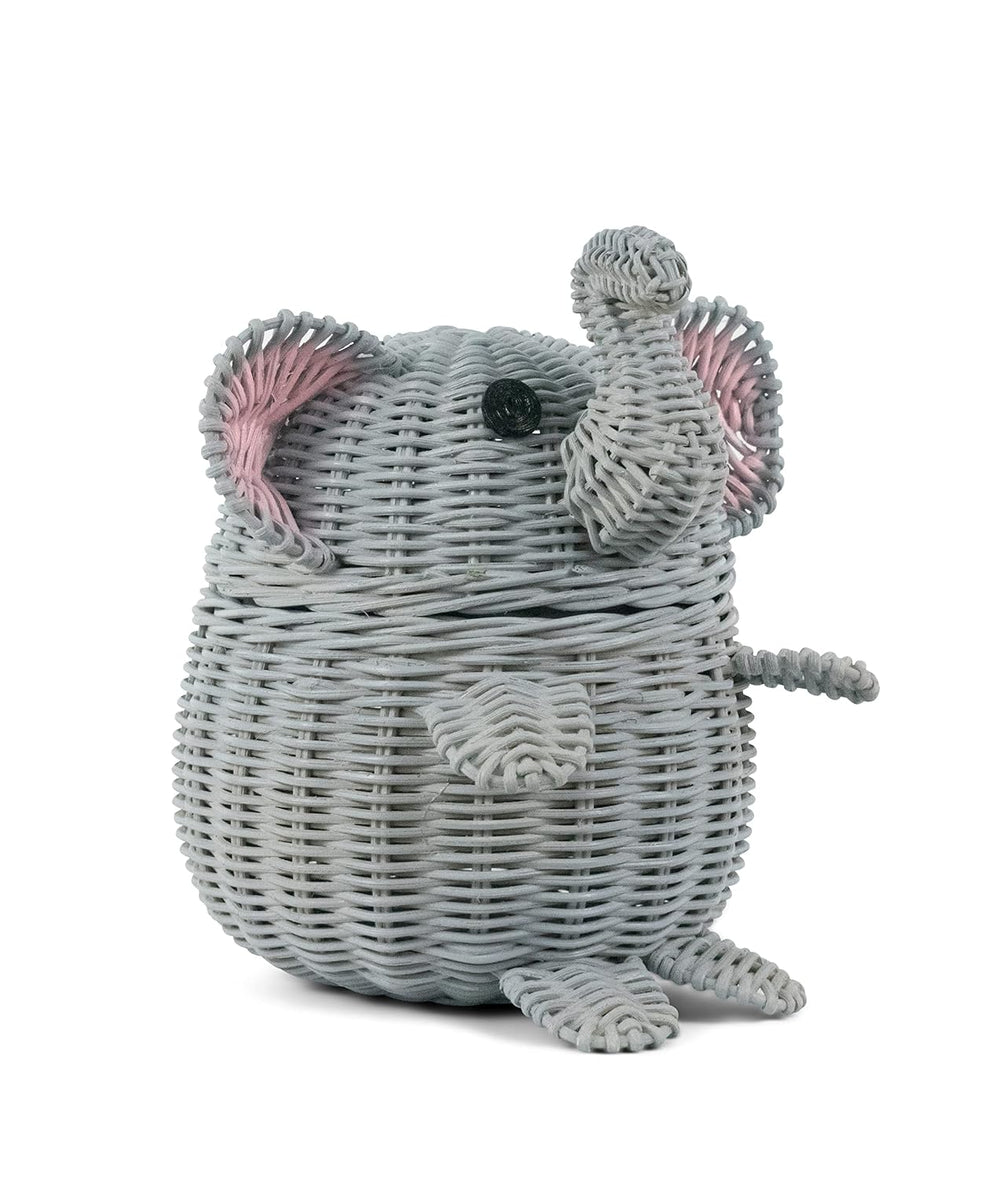 G6 COLLECTION Elephant Rattan Storage Basket With Lid Decorative Home Decor H...