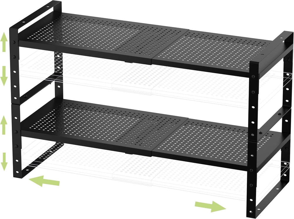Jojocross Expandable Stackable Aadjustable Shoe Rack Pantry Shelf for Kitchen...