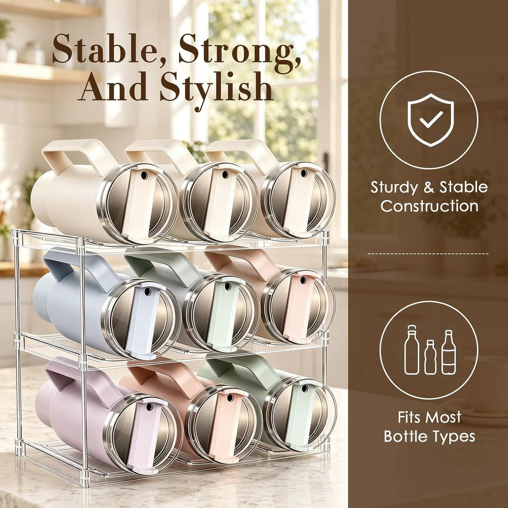 DOITOOL 3-tier Tumbler Organizer Set Water Bottle Organizer