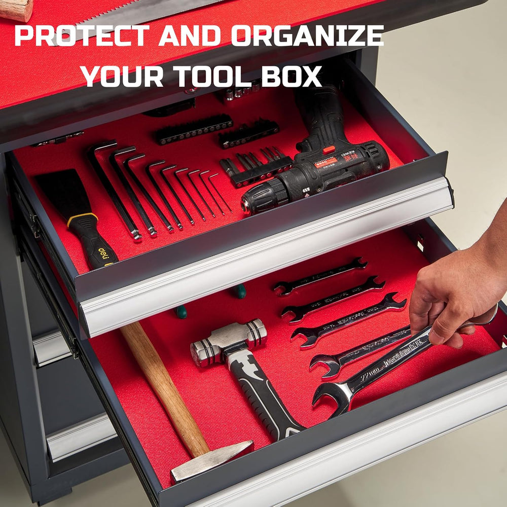 ONREVA Tool Box Liner 18 inch wide x 24 ft Large, Thick Heavy Duty Toolbox Dr...