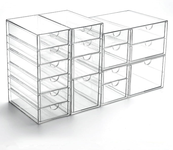 Prsildan 17 Drawers Teacher Toolbox Office Supply Organizer, Set of 4