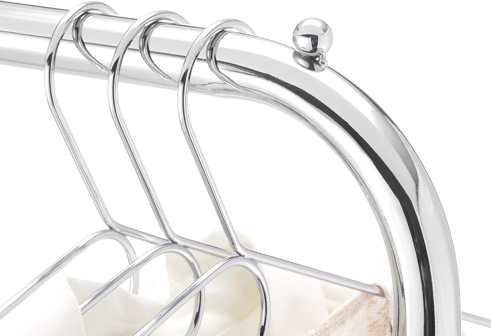 Whitmor Commercial Rolling Laundry Butler with Wire Storage Rack
