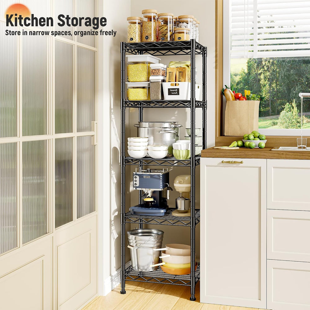 15.8"W 5-Tier Narrow Wire Shelving, Adjustable shelf, for Kitchen