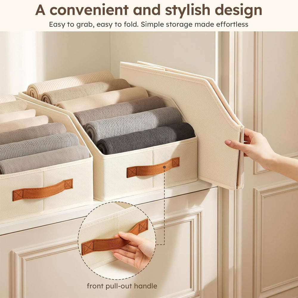 Homsorout Fabric Storage Bins for Organizing - 10 Pack Large Trapezoid Collap...