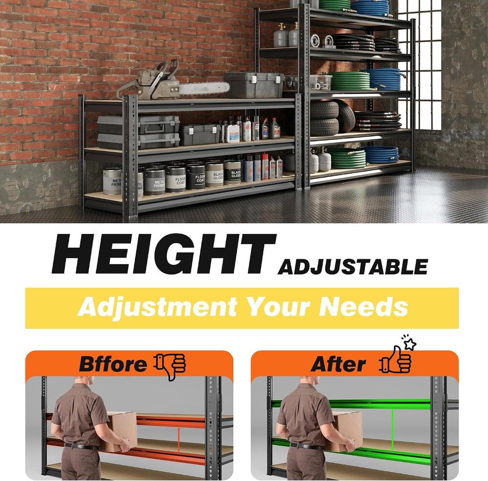 5-Tier Heavy Duty Metal Storage Rack, 48" W x 24" D x 72" H
