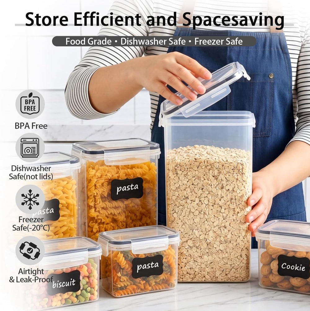 24 PCS Airtight Food Storage Containers with Lids, Plastic Kitchen and Organi...