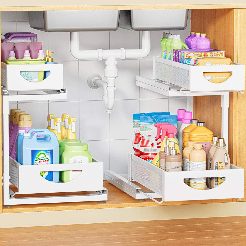 Under Sink Organizer for Kitchen and Bathroom Cabinets Pull Out Storage
