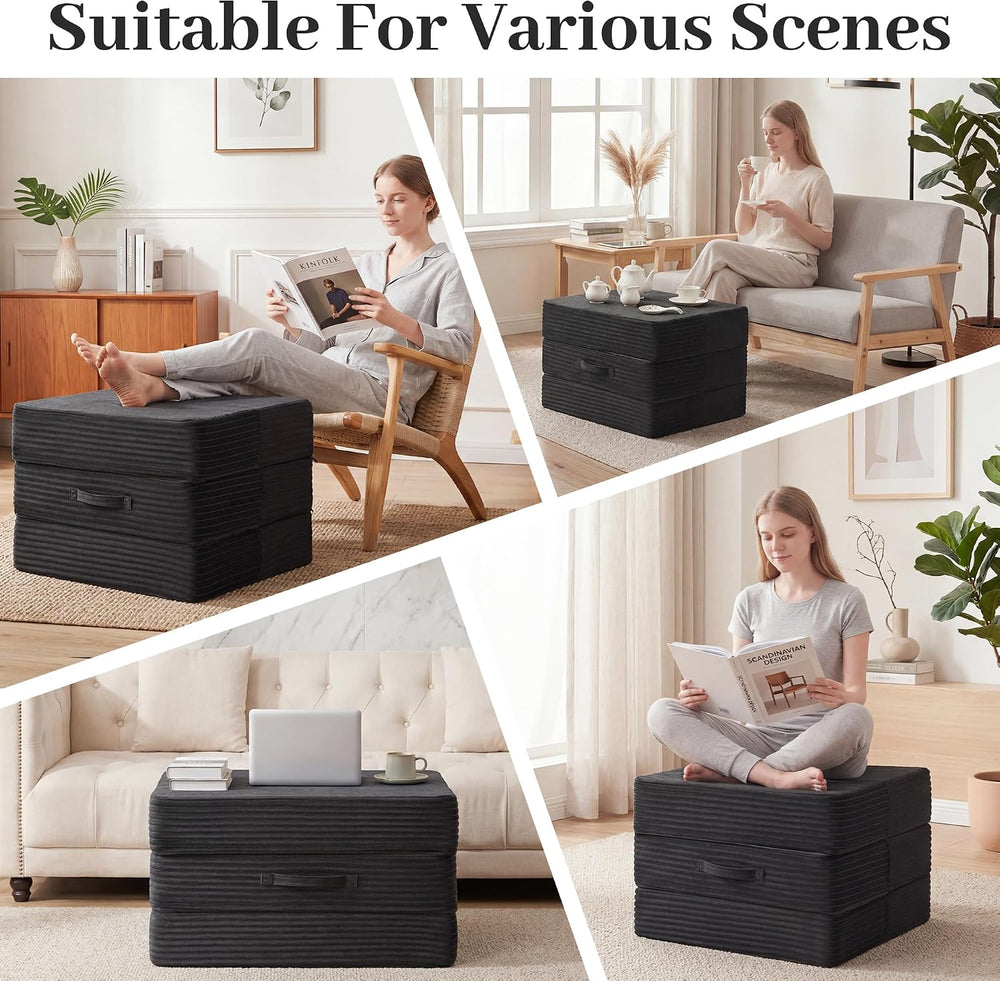 HOMBYS Modular Pouf Ottoman Foot Rest 25.6", Large Floor Cushion