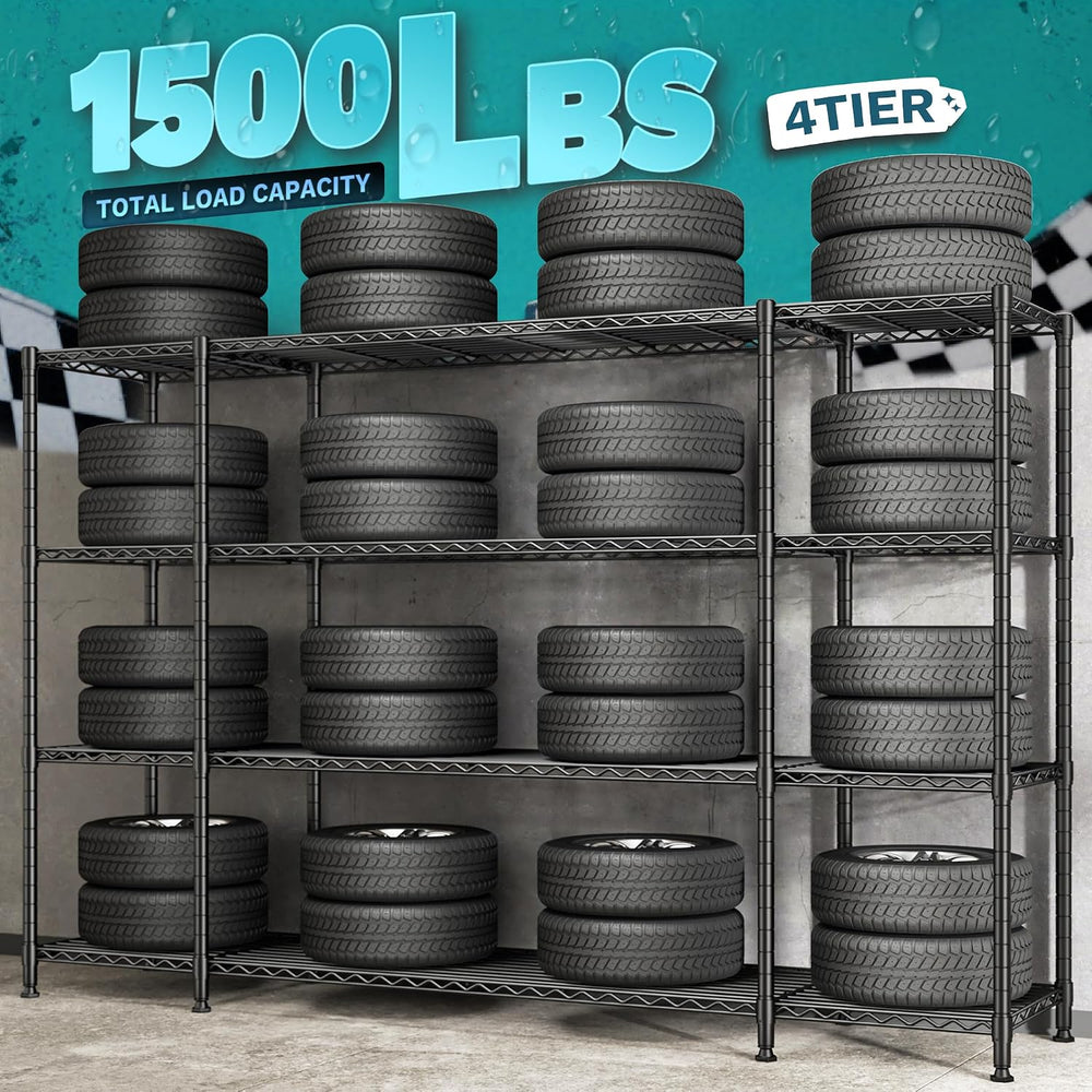REIBII 78.4''W Storage Shelves, 1500LBS Heavy Duty&Space Saving f...