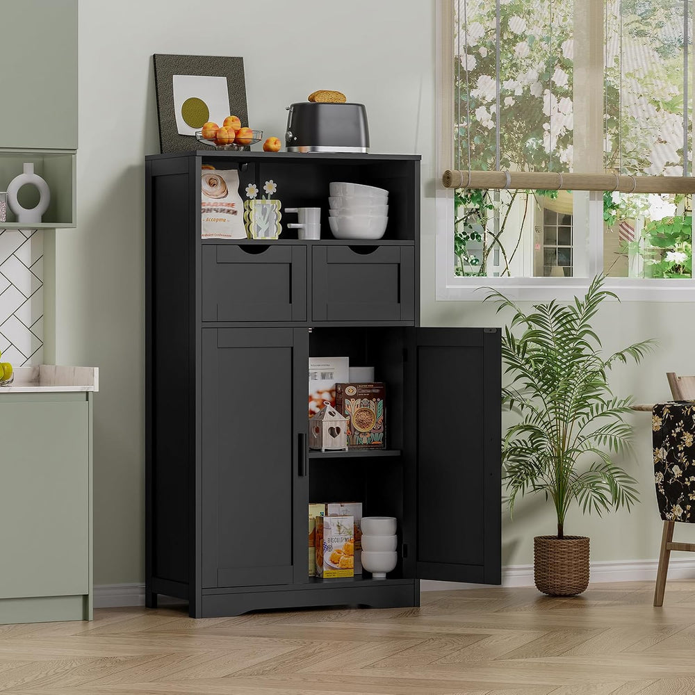 Iwell Bathroom Storage Cabinet with 2 Drawers, Small Kitchen Pantry Cabinet