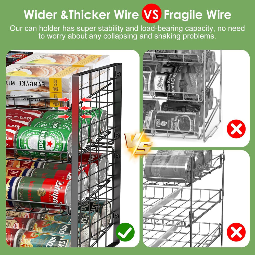 JKsmart 4-Tier Can Rack Organizer for Pantry, Adjustable Can Storage Holder f...