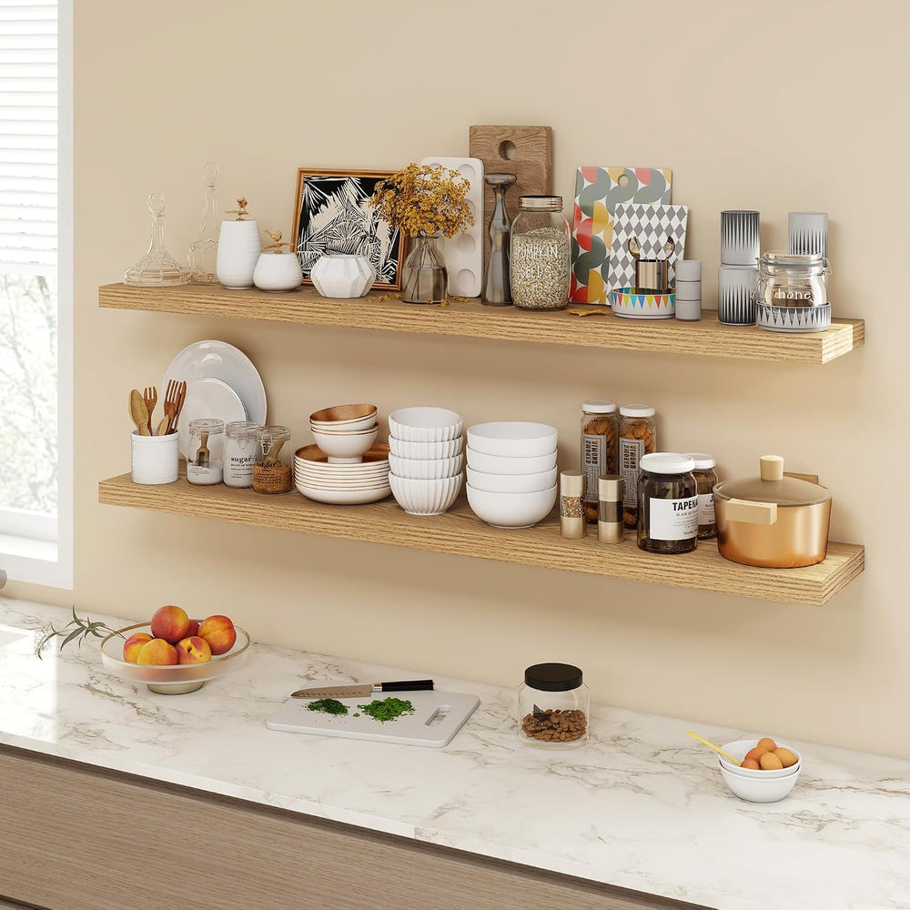 Acovy 55 Inch Floating Shelves, 9.3" Deep Floating Shelf Wall Mounted, 5...