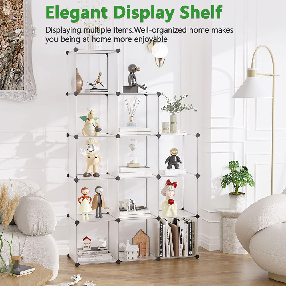 C&AHOME Cube Storage Organizer, 12-Cube Shelf Units, Closet Cabinet White