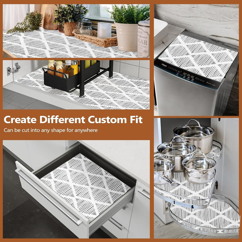 Drawer and Shelf Liner for Kitchen Cabinets, Non-Adhesive 17.5IN x 20FT Stron...