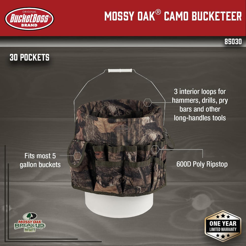 Bucket Boss - Camo Bucketeer Bucket Tool Organizer (Fits 5 Gallon Bucket), Bu...