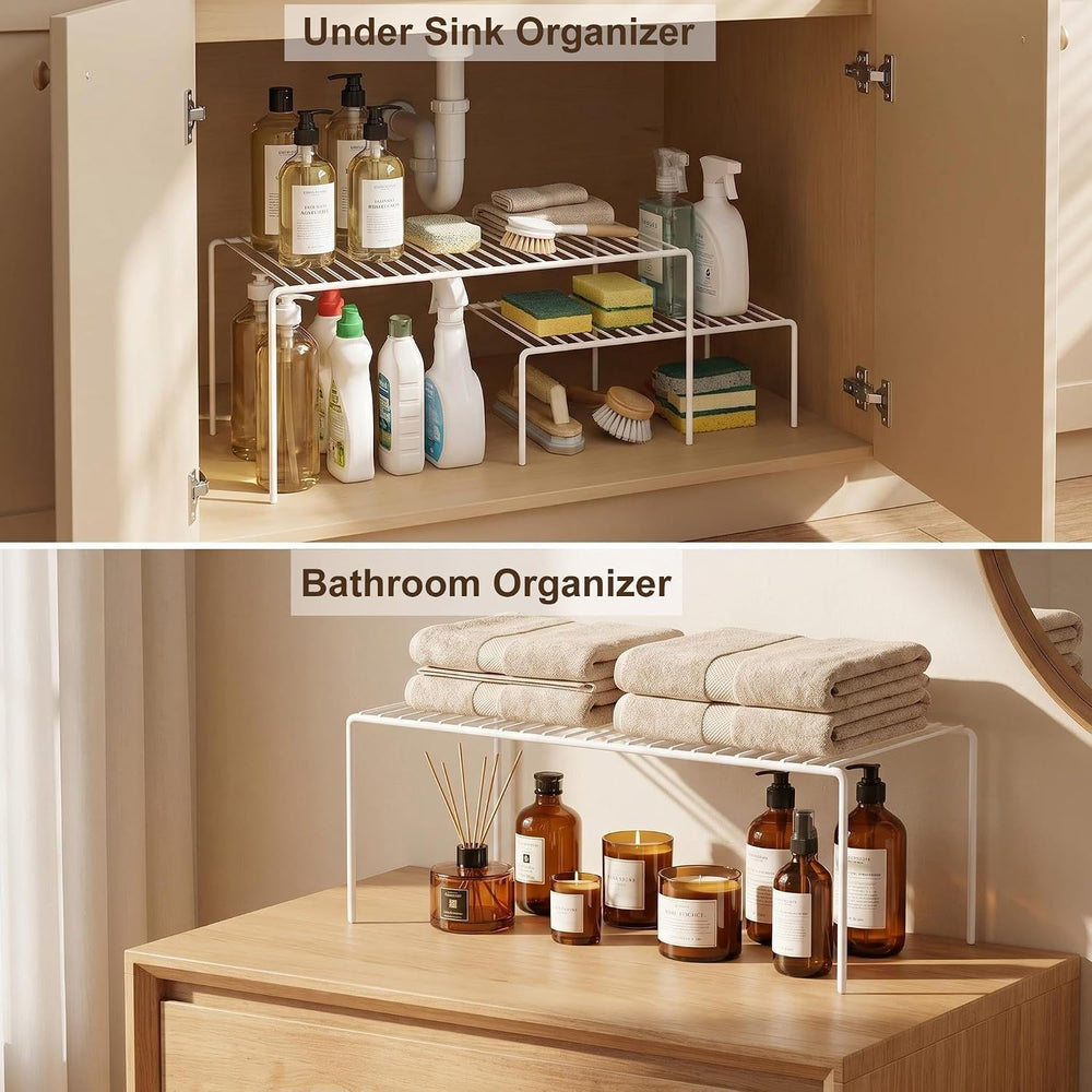 Set of 6 Large (15.7 x 9.4 Inch) Kitchen Cabinet Organizer Shelf, Wire Freeze...