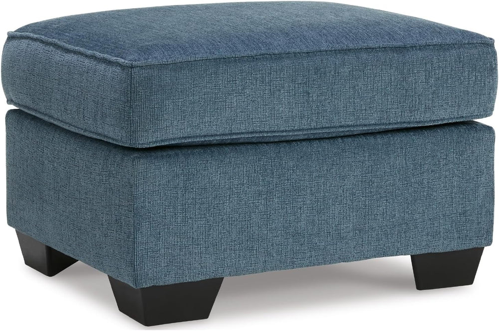 Signature Design by Ashley Ottoman, Cashton Blue Rectangular Foot Rest