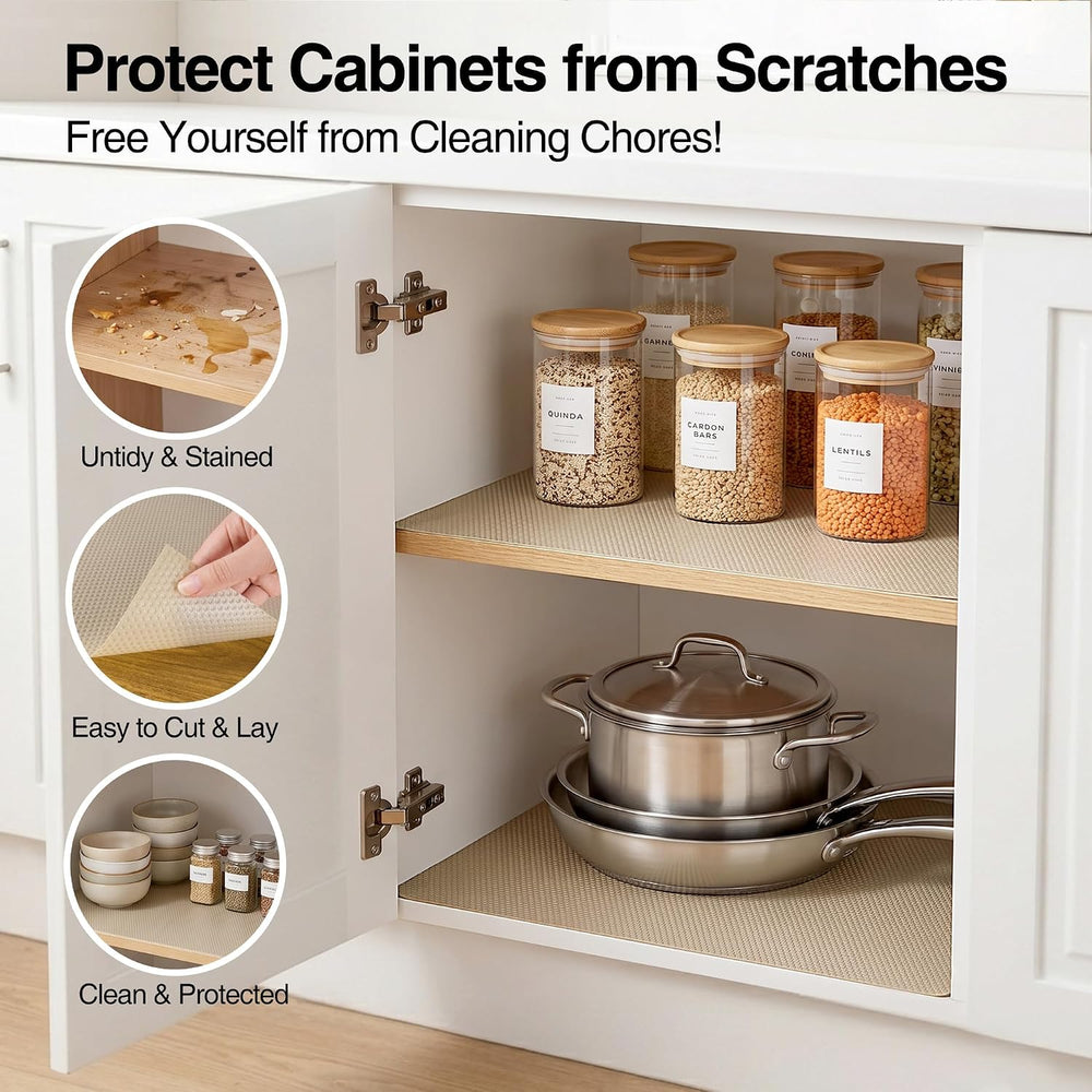 24-inch Large Shelf Liner for Cabinet: Waterproof Kitchen Cabinets Liners