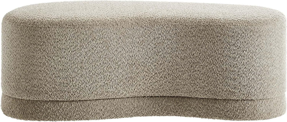 Modway Nimbus 48 Inch Curved Ottoman Bench in Oat - Soft Fabric Chenille Otto...
