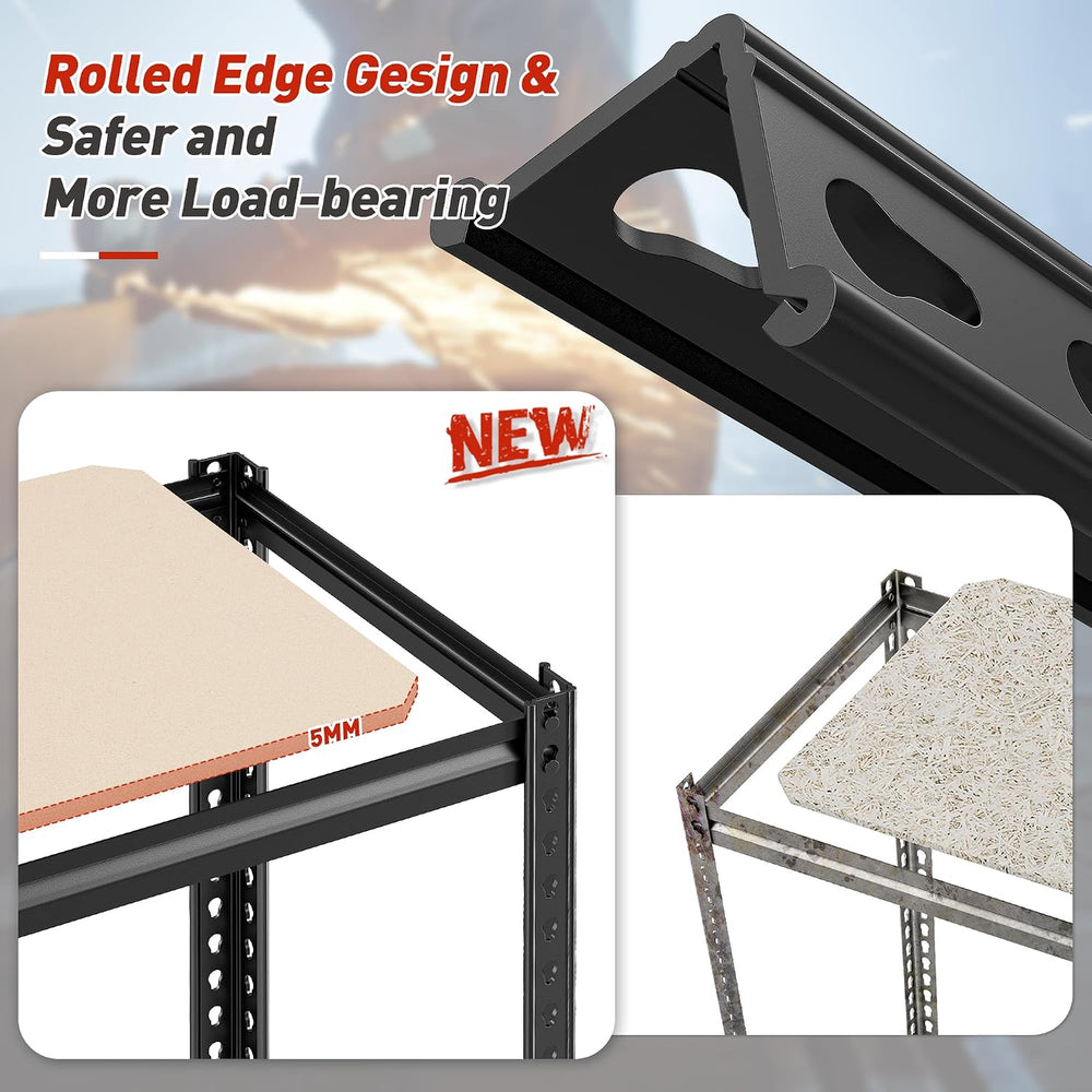 REIBII Storage Shelves Adjustable Metal Shelving 1600LBS Garage Shelves Indus...