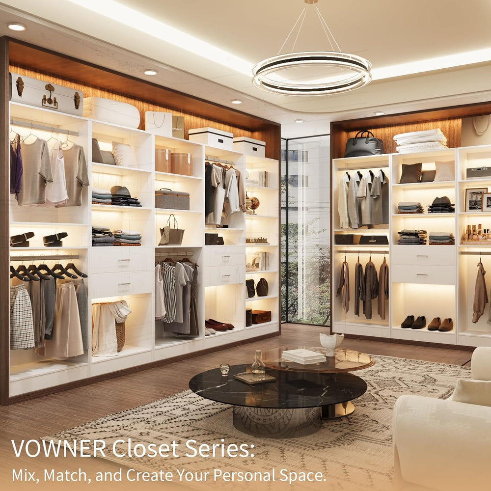 VOWNER 25'' Closet Organizer System with 5 Adjustable Shelves