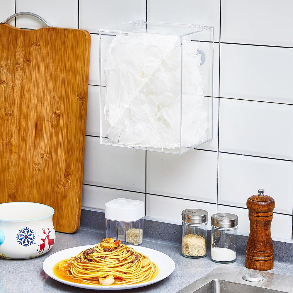 Kathfly 4 Pcs Acrylic Hairnet Dispenser, Wall Mount Acrylic Storage