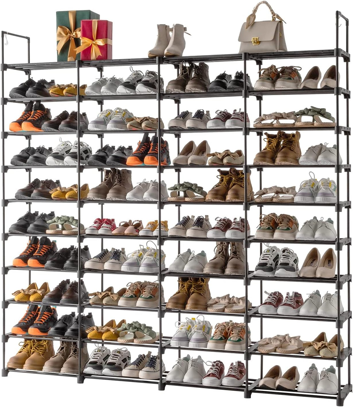 10 tier free standing shoe rack, 80 pairs, main product view