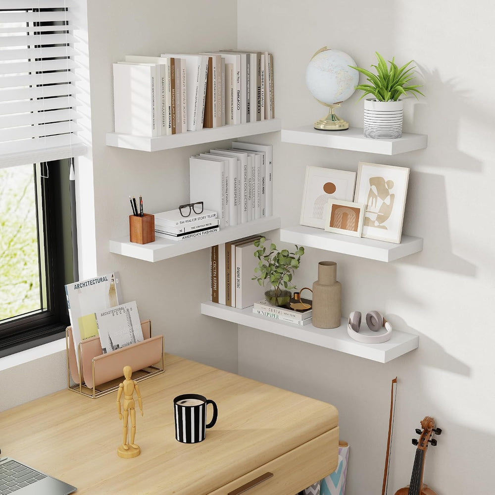 Acovy 48 Inch Floating Shelves, 8 Inch Deep Floating Shelves for Wall, Hangin...