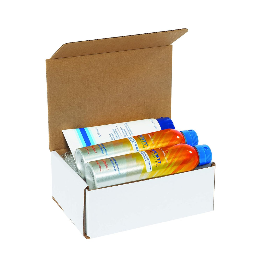 BOX USA White Corrugated Cardboard Mailing Boxes, 4 3/8" x 4 3/8" x...
