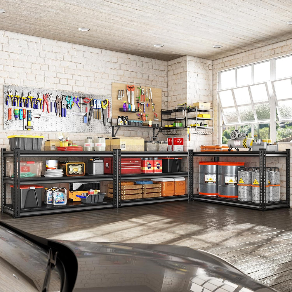 Metal Garage Shelving Heavy Duty，1530LBS Loads Garage Storage Shelves, 48”W 3...