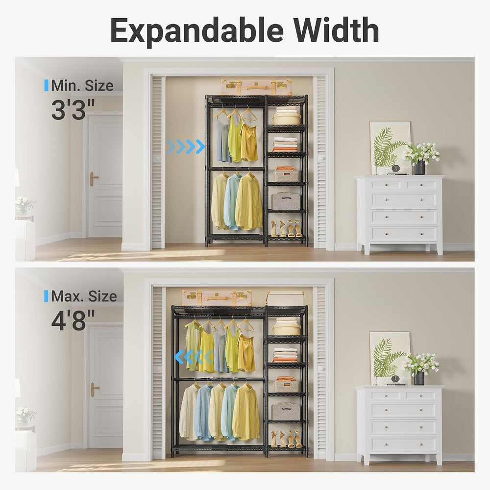 VIPEK X2 Expandable Clothes Rack Portable Closet Organizer System Black