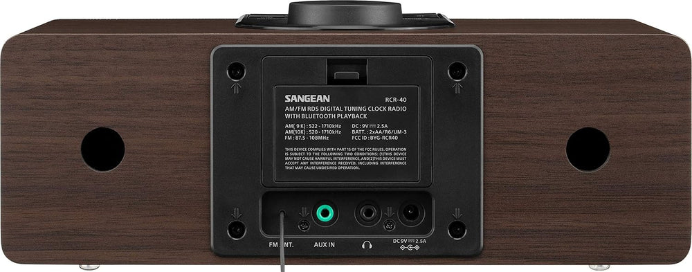 Sangean RCR-40 AM/FM-RDS(RBDS)/Bluetooth/AUX Digital Tuning Wooden Clock Radi...