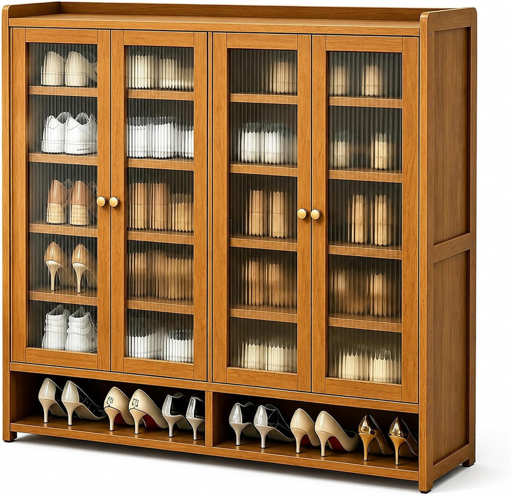 qeknxks7-Tier Bamboo Shoe Cabinet，Shoe Storage Cabinet with Doors, 25-30 Pair...