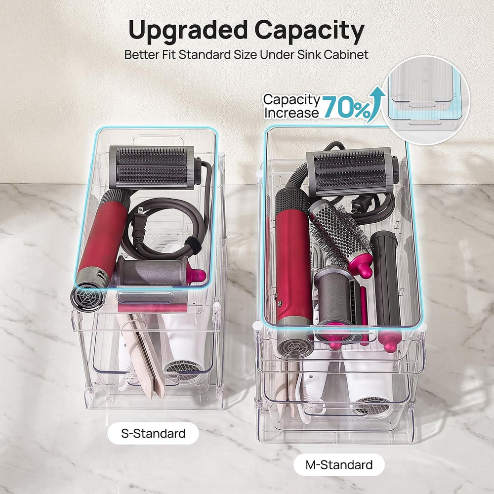 Vtopmart 2 Pack Larger Pull Out Bathroom Under Sink Organizer (M-Standard)