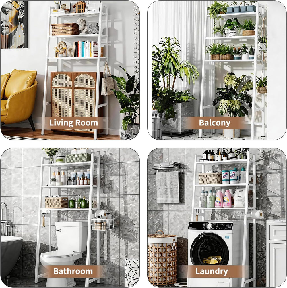 Over The Toilet Storage, Wooden 3-Tier Over-The-Toilet Rack Bathroom Space Sa...