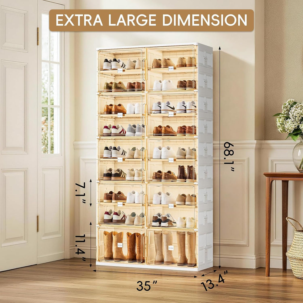 JEKO&JEKO 9 Tiers Foldable Boot and Shoe Storage Rack Cabinet for Closet ...