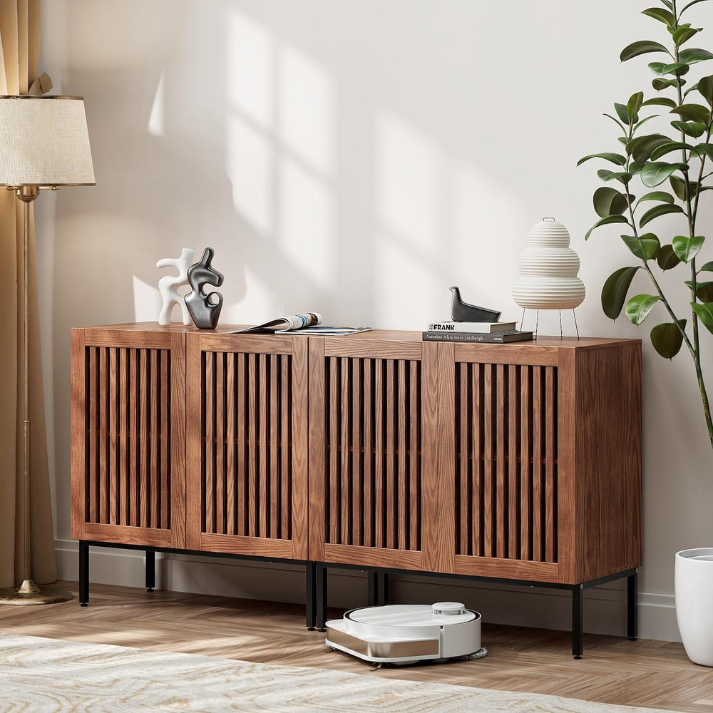 BVIUNTWO Set of 2 Accent Storage Cabinet with Doors and Adjustable Shelf,Free...