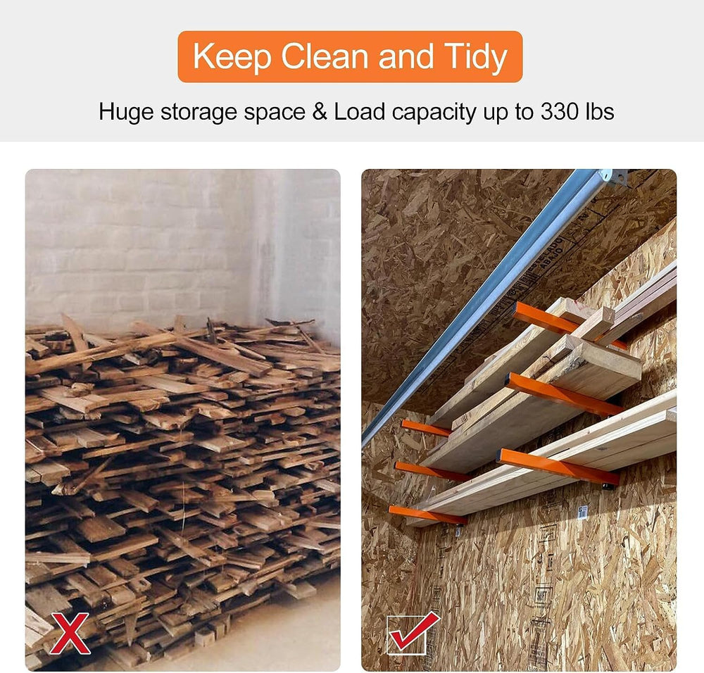 Ultrawall Wall Mount Wood Organizer and Lumber Storage Rack with 3-Level