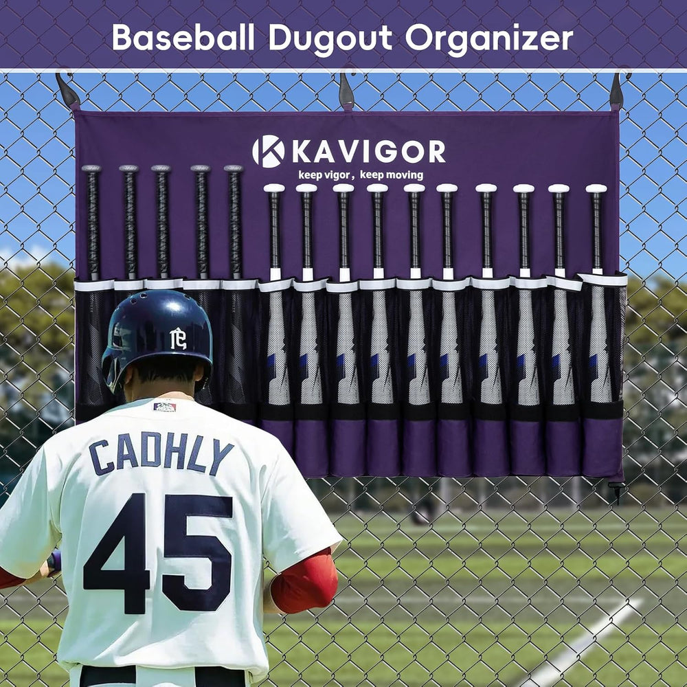 KAVIGOR 15-Bat Baseball/Softball Dugout Organizer - 900D Military-Grade Fabri...