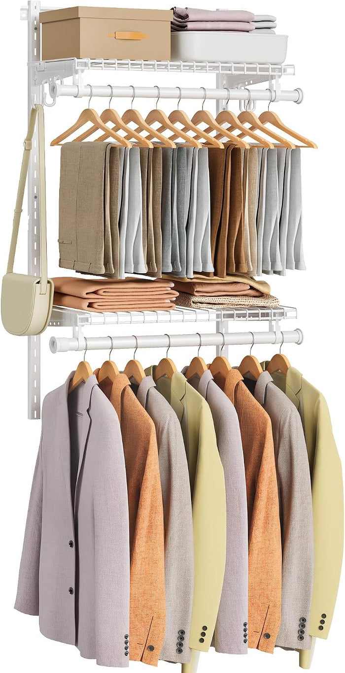 SONGMICS HOME Closet System, Closet Insert Organizer, 2-4 ft Closet Shelves