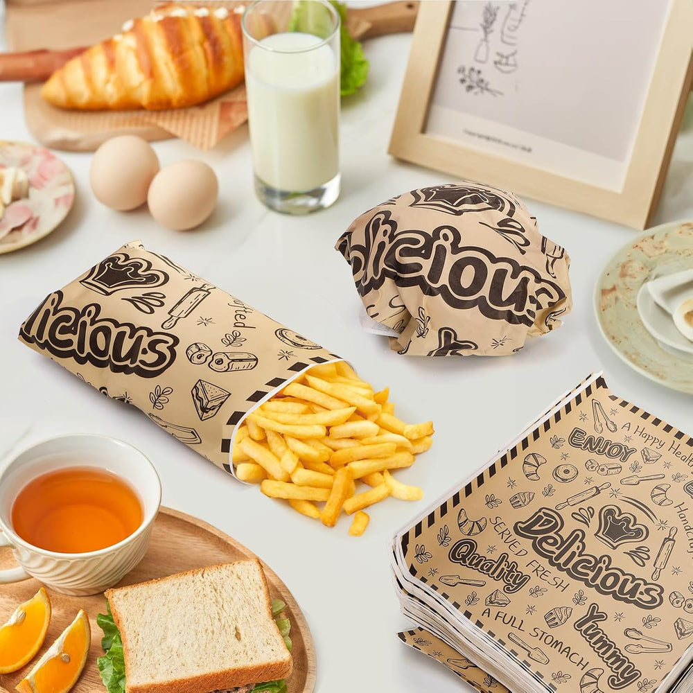 DEAYOU 1000 Pcs Deli Wax Paper Sheets, 12"x12" Grease Resistant Foo...