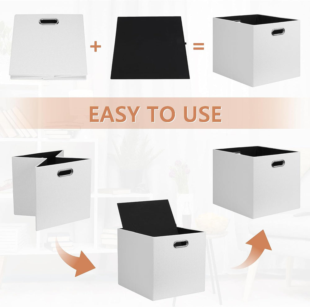 Posprica 13x15x13in Collapsible Storage Bins, Fabric Foldable Cube Storage Bo...