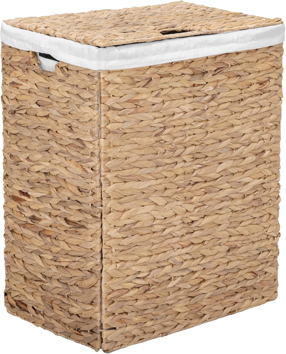 Seville Classics Handwoven Water Hyacinth Laundry Hamper with Lid