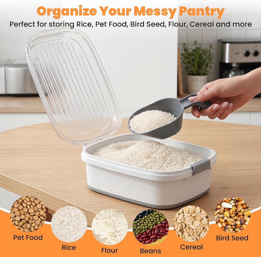 50 Lbs Rice Container, Collapsible Dog Food Storage Container