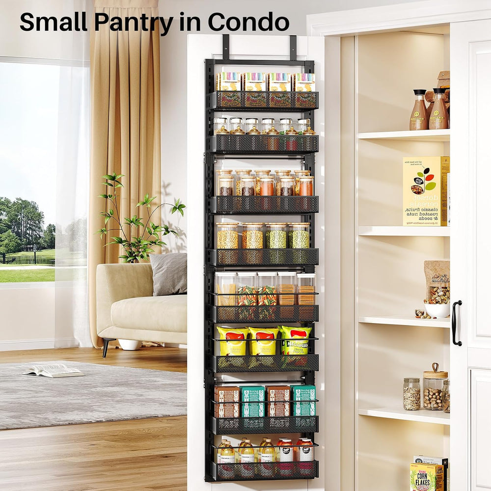 SNTD 8 Tiers Narrow Over the Door Organizer, 12.3"W x 4.7"D x 69&qu...