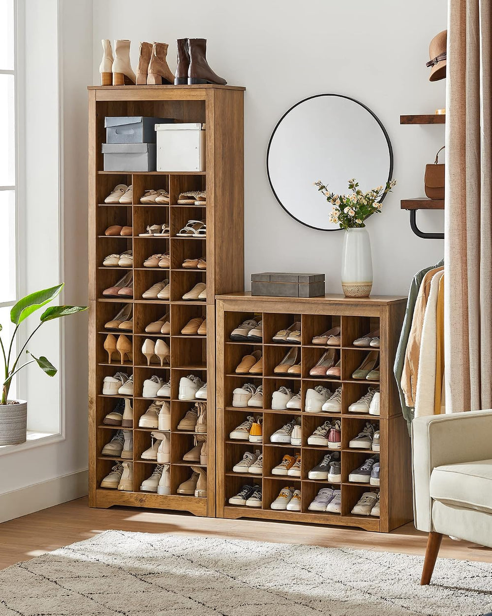 VASAGLE Tall Shoe Storage Cabinet, 10‑Tier, Holds Up to 30 Pairs of Shoes