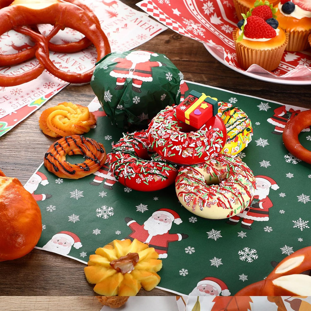 Reallnaive 600 Pcs Christmas Elk Wax Paper Sheets for Food 12 x 12 Inch
