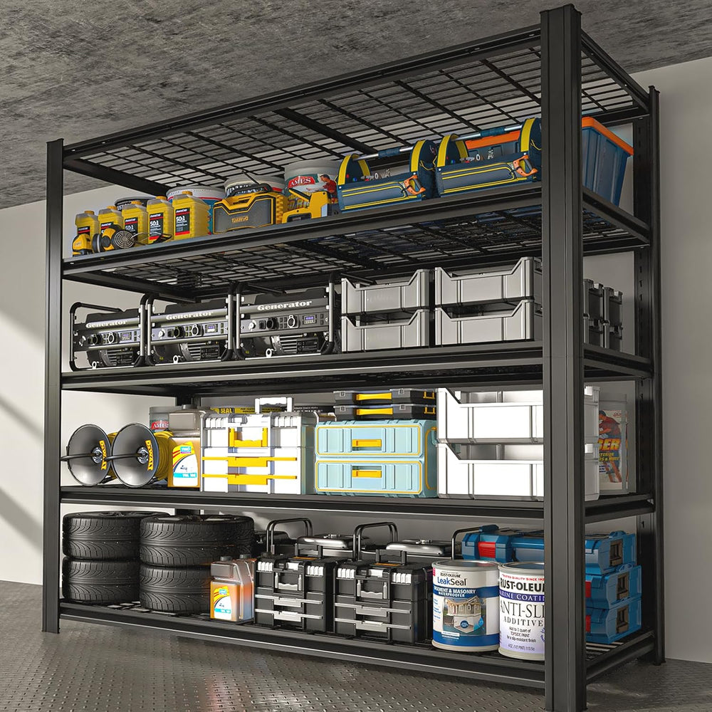 Garage Shelving, Heavy Duty Storage Shelves Metal Shelf Unit Adjustable Indus...