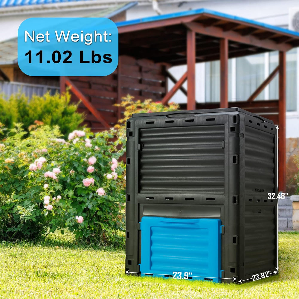Garden Compost Bin 80 Gallon (300L) Large, Outdoor Composter from PP Material...