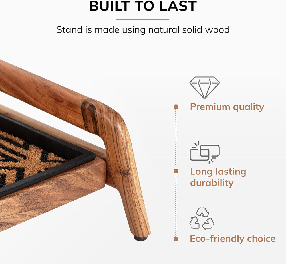 Anji Mountain Heavy Duty Waterproof Wooden Shoe Storage Mat Organizer/Boot St...